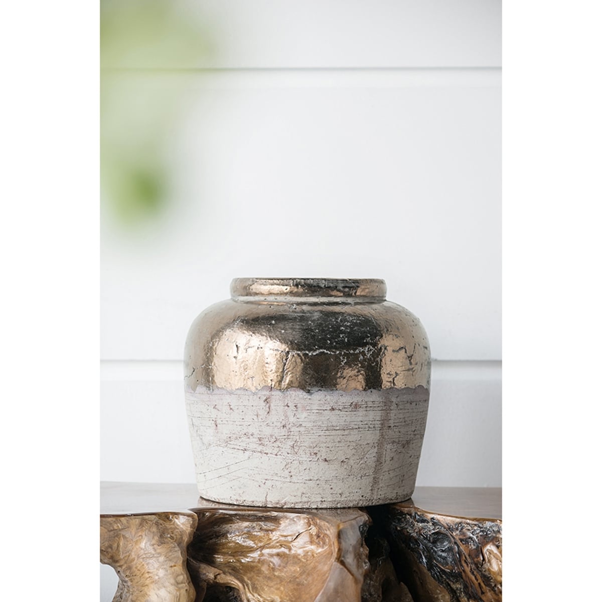 13X13X11 Round Sienna Brown Ceramic Accent Vase