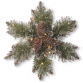 National Tree Company 14 Glittery Bristle Pine Snowflake With Battery Operated Warm White Led Lights