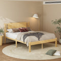 14 Inch Bamboo Platform Bed Frame With Headboard Metal Support No Box Spring Required