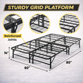 14 Inch Foldable Metal Platform Bed Frame With Tool Free Setup Sturdy Steel No Box Spring Needed