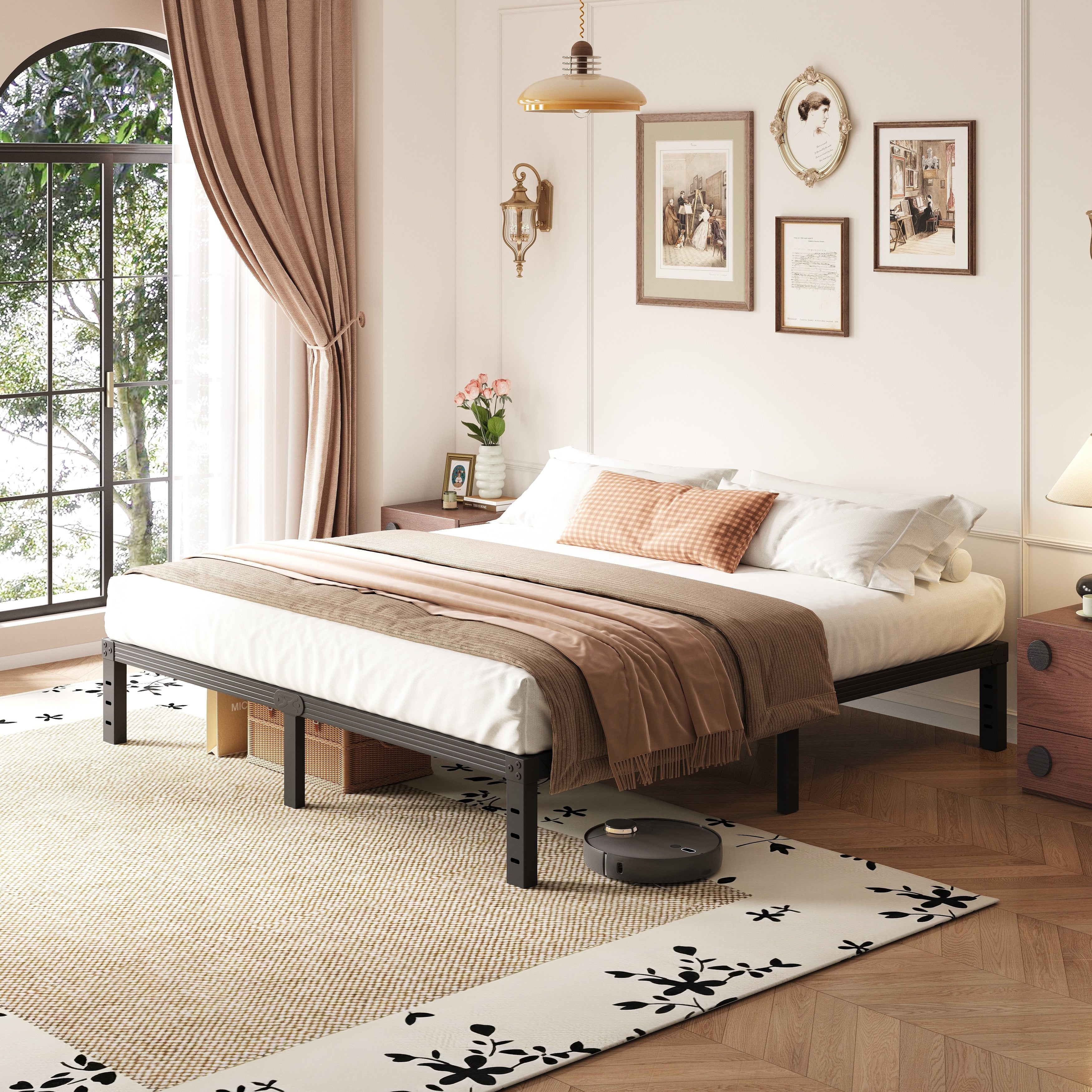14 Inch Heavy Duty Metal Platform Bed With Under Bed Storage And Easy Assembly