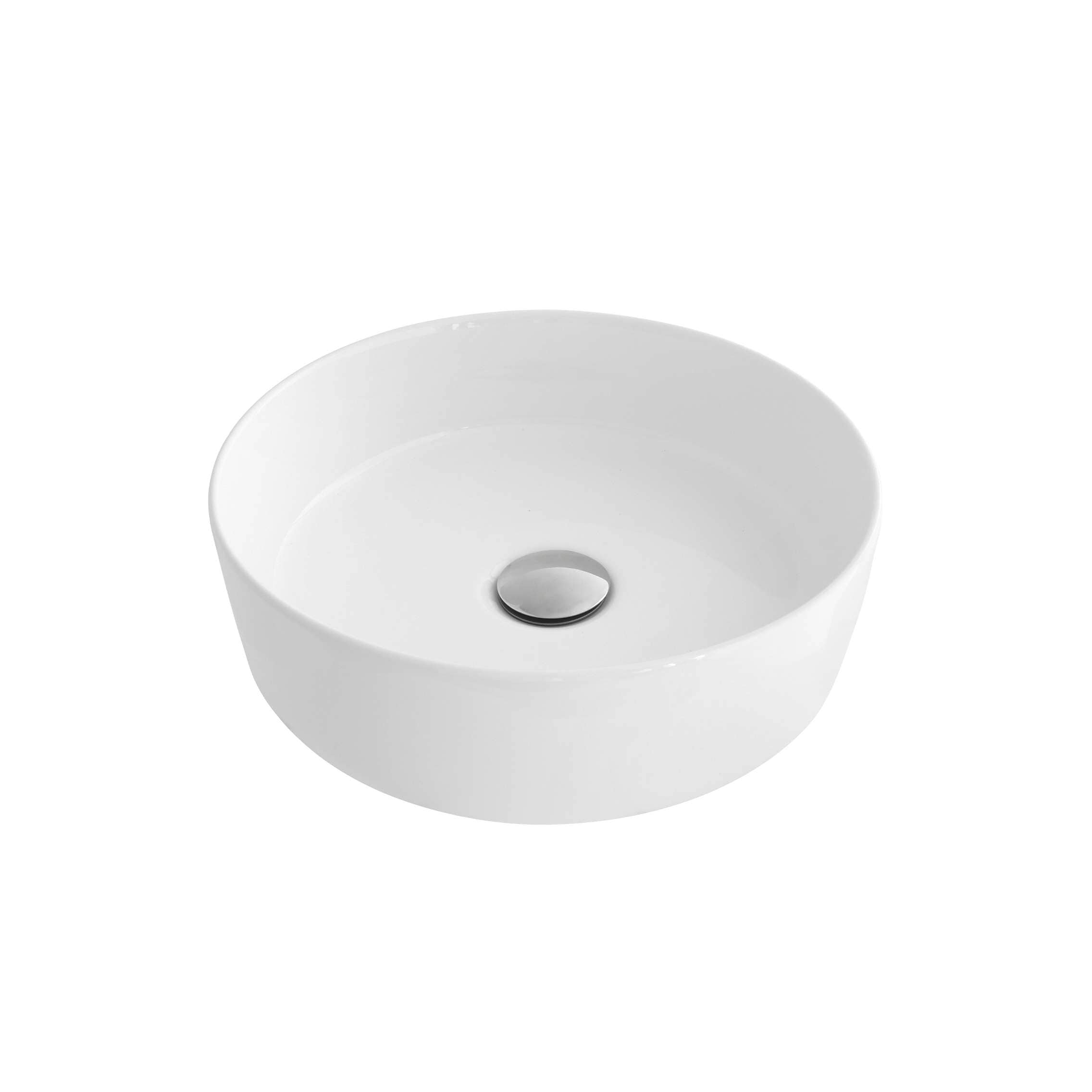 14.12 W White Porcelain Round Vessel Sink