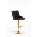 14.2 In. H Black Finish High Back Metal Bar Stool With Faux Leather Square Seat Set Of 2