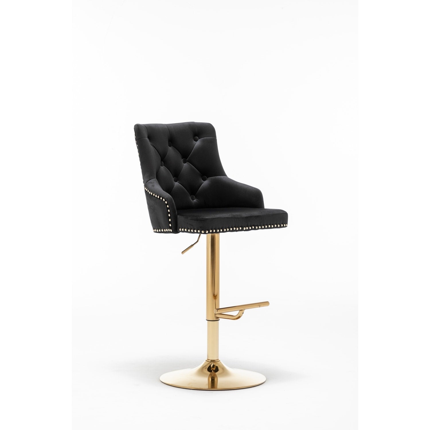 14.2 In. H Black Finish High Back Metal Bar Stool With Faux Leather Square Seat Set Of 2