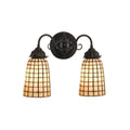 14.5 W Geometric Beige 2 Lt Wall Sconce