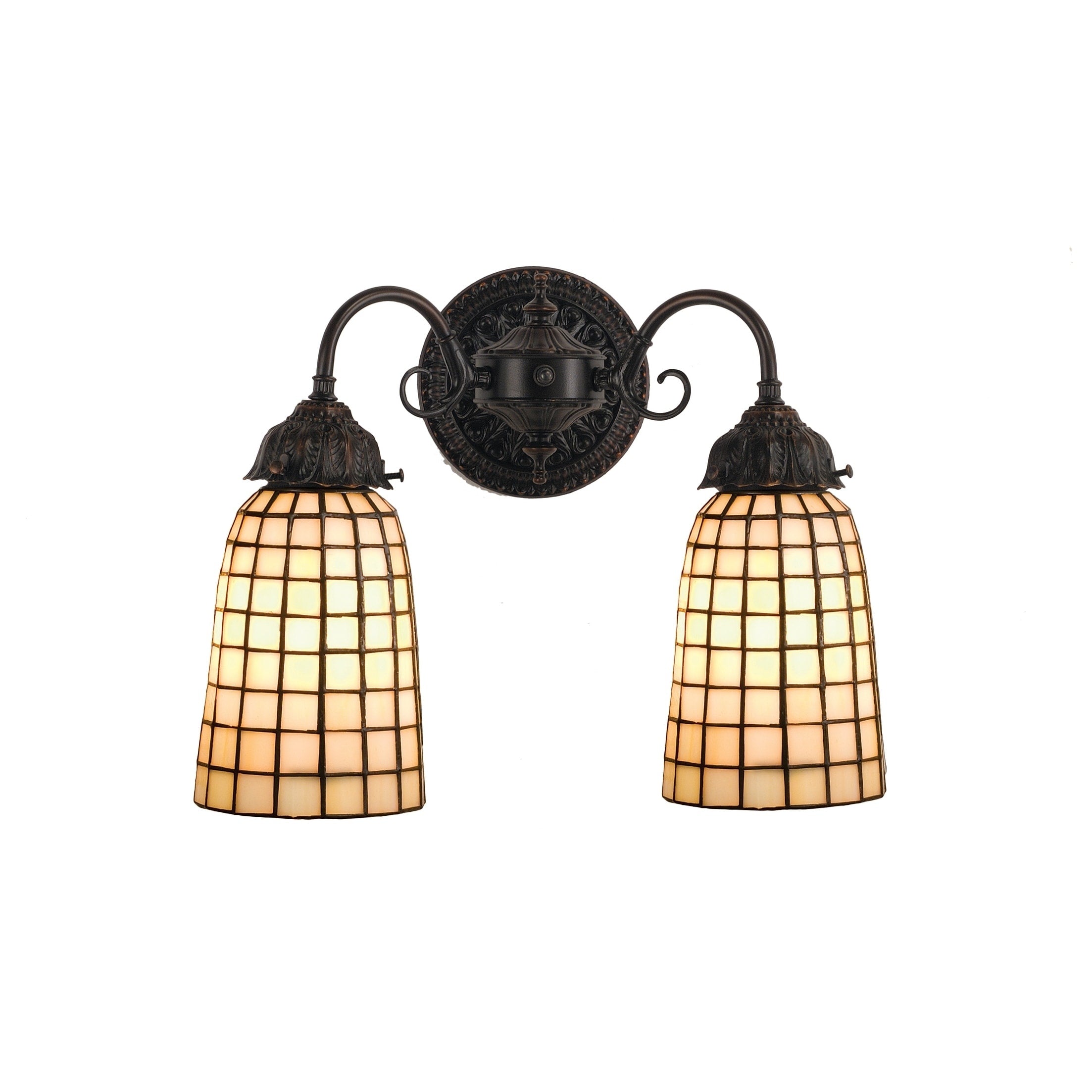 14.5 W Geometric Beige 2 Lt Wall Sconce