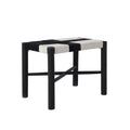 14.5 In.H White Finish Low Back Wood Frame Barstool Wood Seat Set Of 1 16