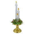 14.5 Lighted Water Candle On A Gold Base With Berries