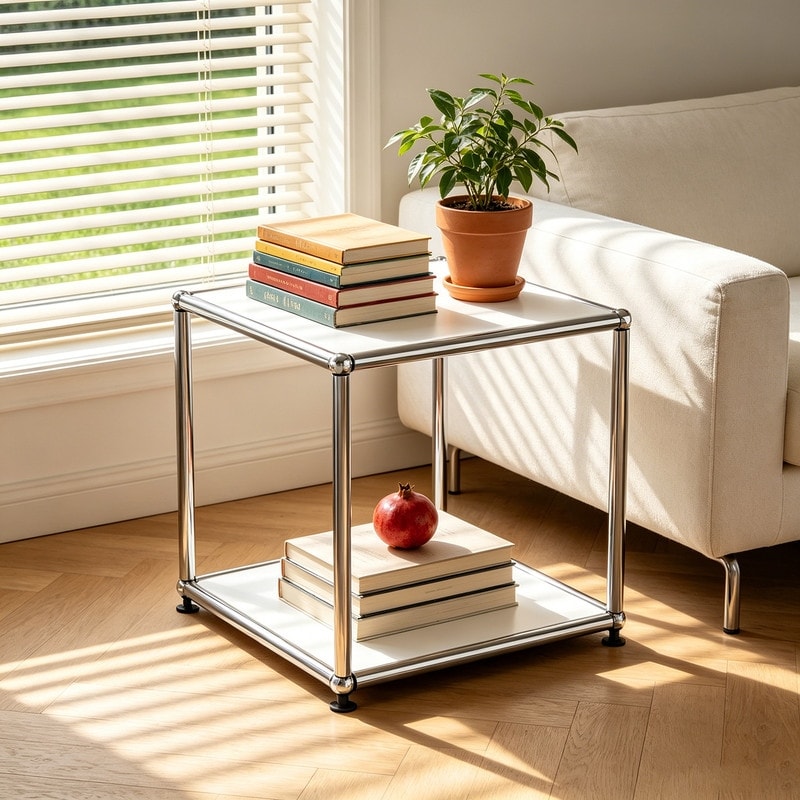 14.8 Square Stainless Steel Frame Side Table Stainless Steel Frame End Table
