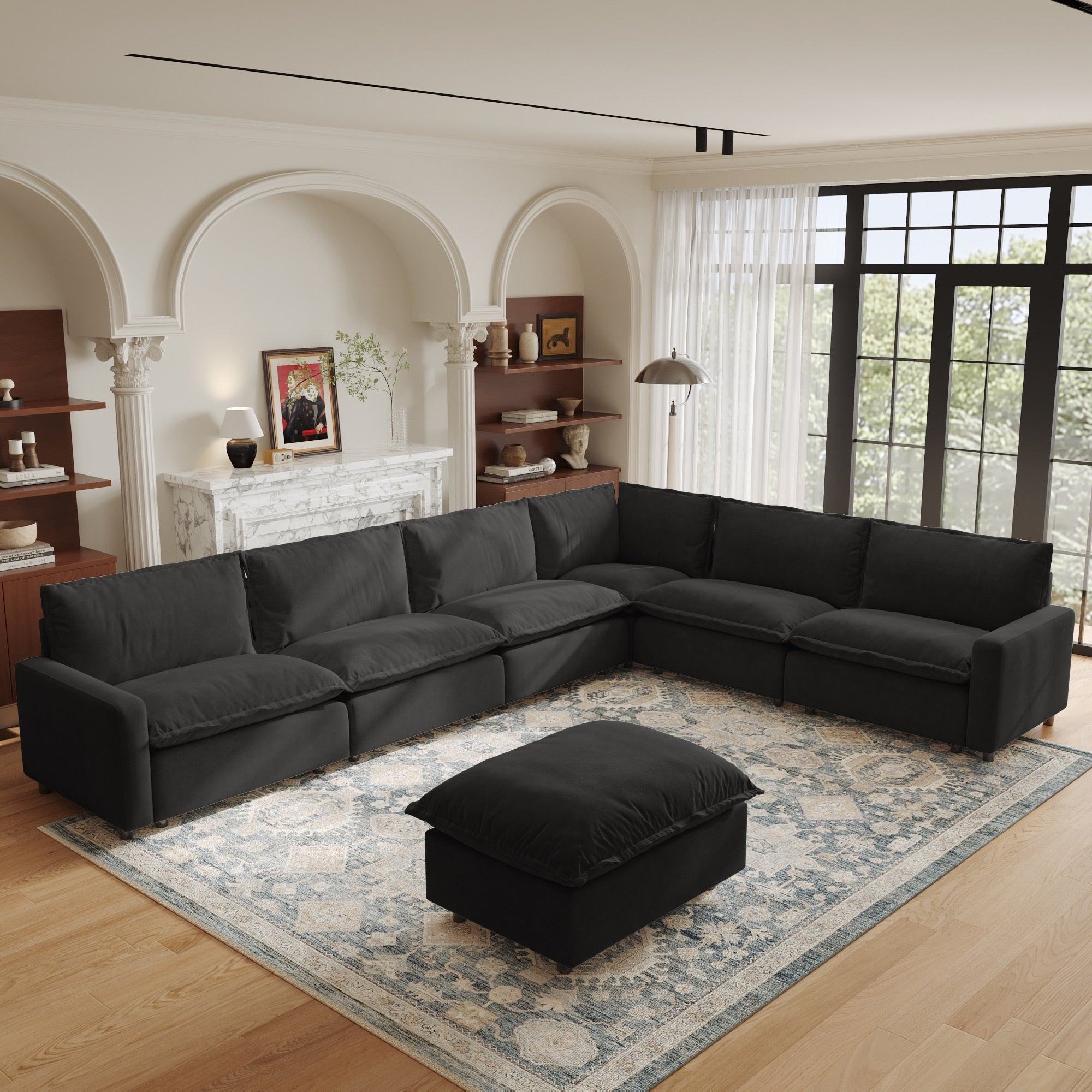 140.2 Modular Sectional Sofa Oversized L Shaped Couches With Ottoman