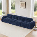 140 Soft Velvet Fabric Boneless Sofa With Tufted 32D High Density Sponge Ergonomic Design Bottom