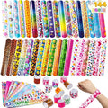 144Pcs Slap Bracelets Bulk Wristbands Multicolor