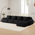 146 Modern L Shaped Modular Sectional Sofa For Living Room Flannelette Fabric Oversized 4 Seater Couch