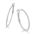 14K Gold 1 2Ct Tdw Diamond Round Inside Out Hoop Earrings 1.25
