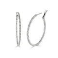 14K Gold 1.50Ct Tdw Diamond Inside Out Round Hoop Earring 1.5