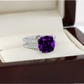 14K Gold 3Ct Fancy Cushion Purple Amethyst And 1 4Ct Tdw Diamond Engagement Ring By Auriya