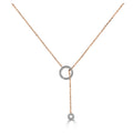 14K Gold Diamond Circle Necklace On An Adjustable To 16 17 18 Chain