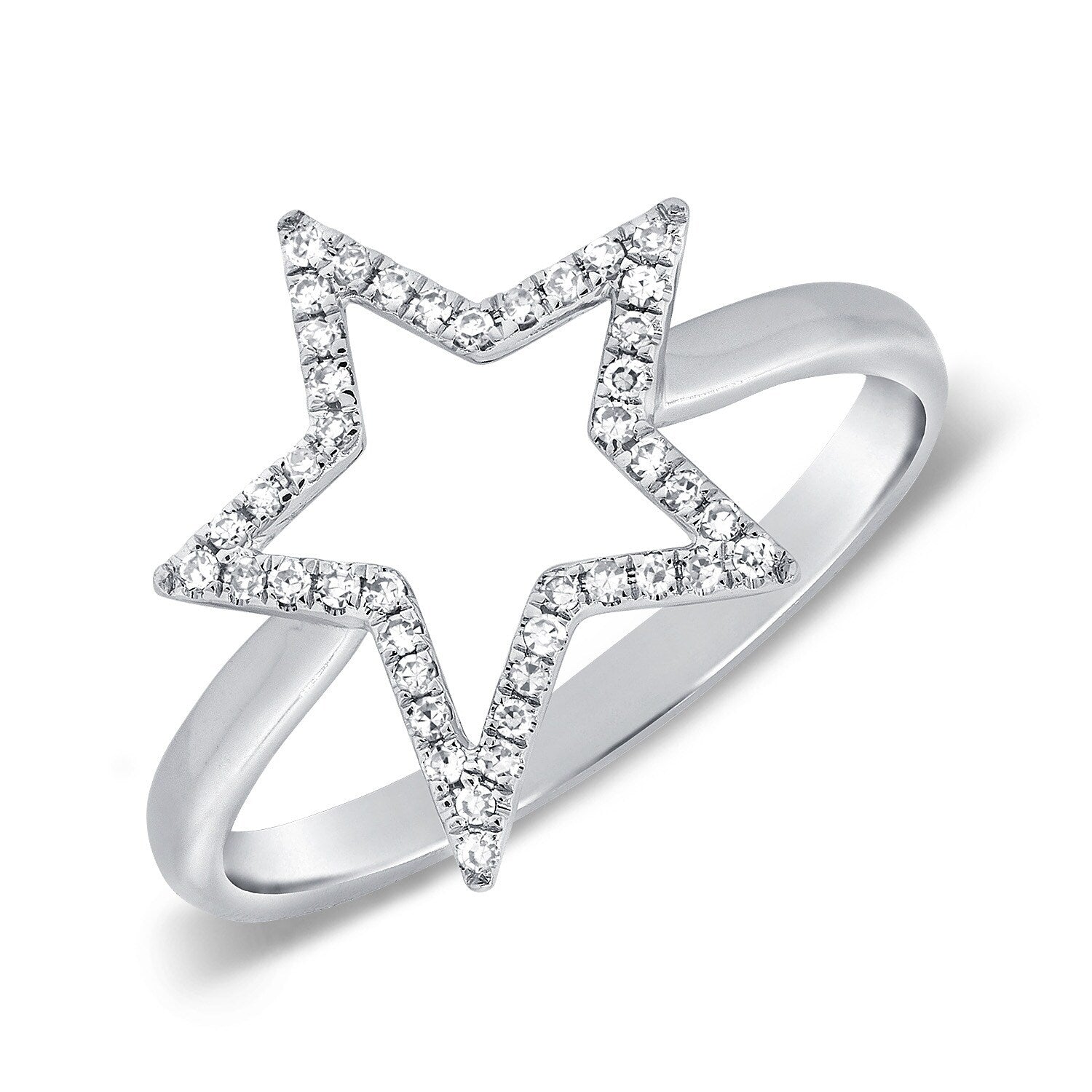 14K Gold 1 6 Ct Diamond Star Ring