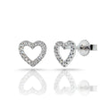 14K Gold And Diamond Heart Stud Earrings