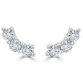 14K Gold And Diamond Inside Out Hoop Earring