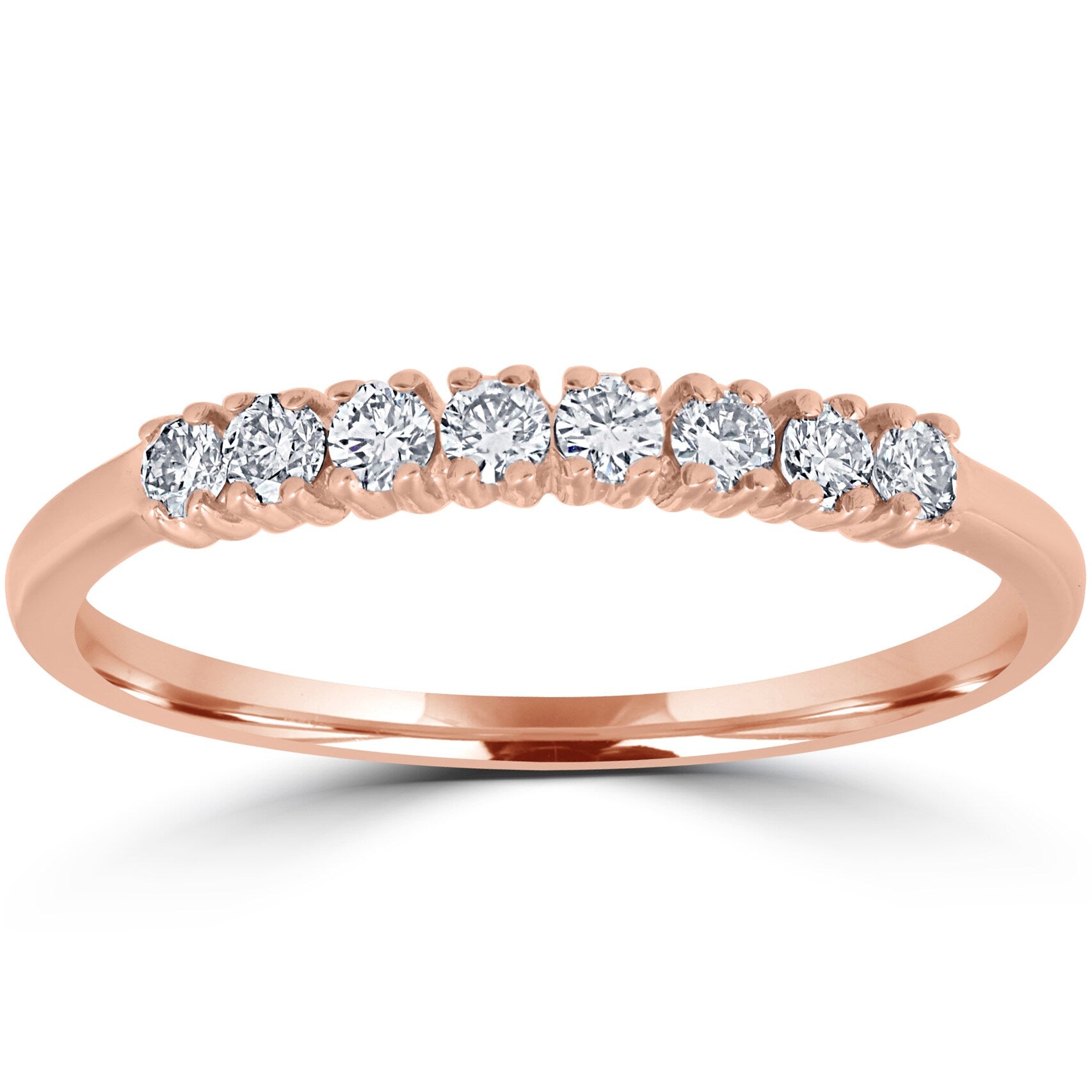 14K Rose Gold 1 5 Ct Tdw Diamond Ring Womens Stackable Wedding Anniversary Band