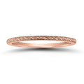 14K Rose Gold Thin 1Mm Stackable Band With Classic Rope Knurl