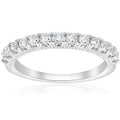 14K White Gold 1 2Ct Tdw Diamond Womens Wedding Stackable U Prong Vintage Accent Ring I J I2 I3