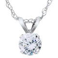Pompeii3 14K White Gold 1 2Ct Tdw Diamond Round Solitaire Pendant Necklace