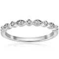 14K White Gold 1 6 Ct Tdw Diamond Stackable Womens Wedding Anniversary Ring