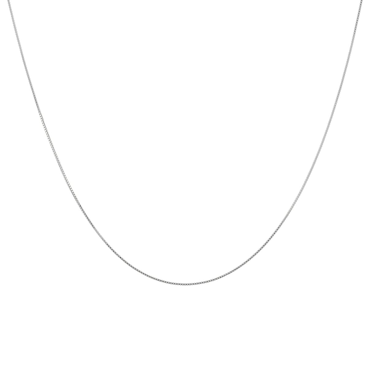 14K White Gold 16 Box Chain With Spring Ring Clasp