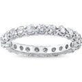14K White Gold 2Ct Tdw Prong Diamond Eternity Stackable Wedding Ring