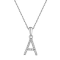 14K White Gold Diamond Initial A Necklace On A 16 Chain