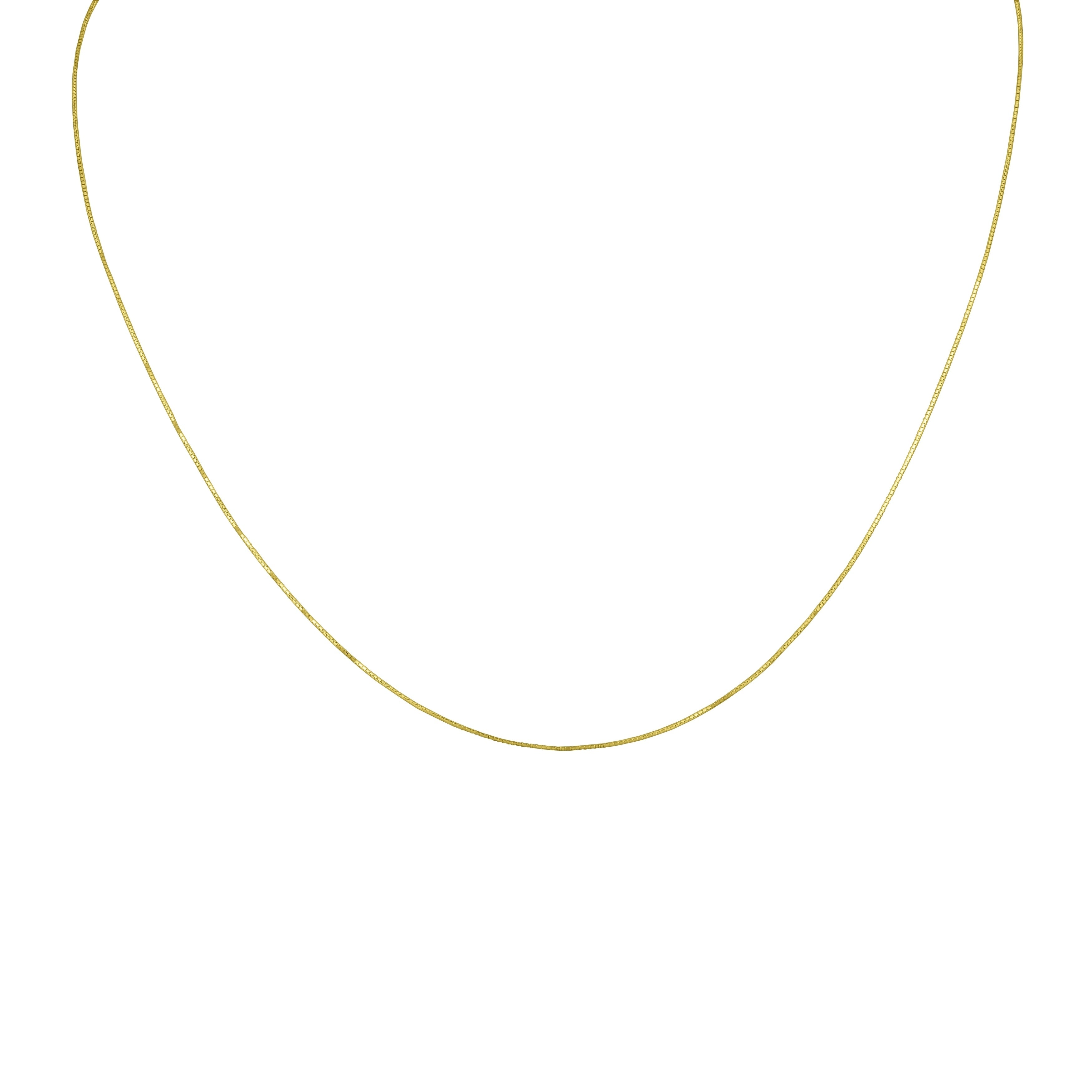 14K Yellow Gold 0.53Mm Box Chain With Lobster Clasp 18 Inch