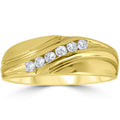 14K Yellow Gold 1 4 Ct Tdw Mens Diamond Wedding Ring