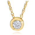 14K Yellow Gold 1 4Ct Tdw Eco Friendly Lab Grown Diamond Bezel Solitaire Pendant With Chain
