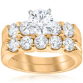 14K Yellow Gold 2 3 4 Ct Tdw Diamond Enhanced Engagement Ring Matching Wedding Band Set I J I2 I3