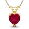 14K Yellow Gold 4Mm Heart Ruby Pendant
