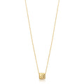 14K Yellow Gold Diamond Cut Cube Pendant Necklace Adjusts To 17 Or 18 Inches
