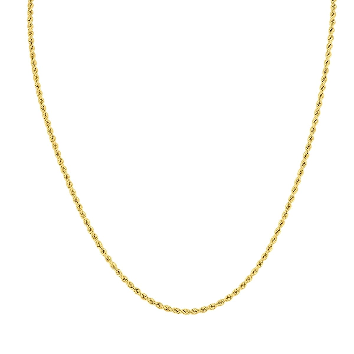 14K Yellow Gold Filled 2.1Mm Rope Chain With Lobster Clasp 22 Inch