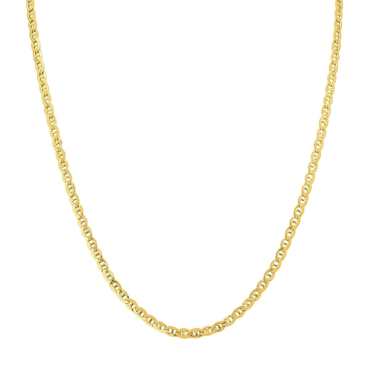 14K Yellow Gold Filled 3.2Mm Mariner Link Chain With Lobster Clasp 22 Inch