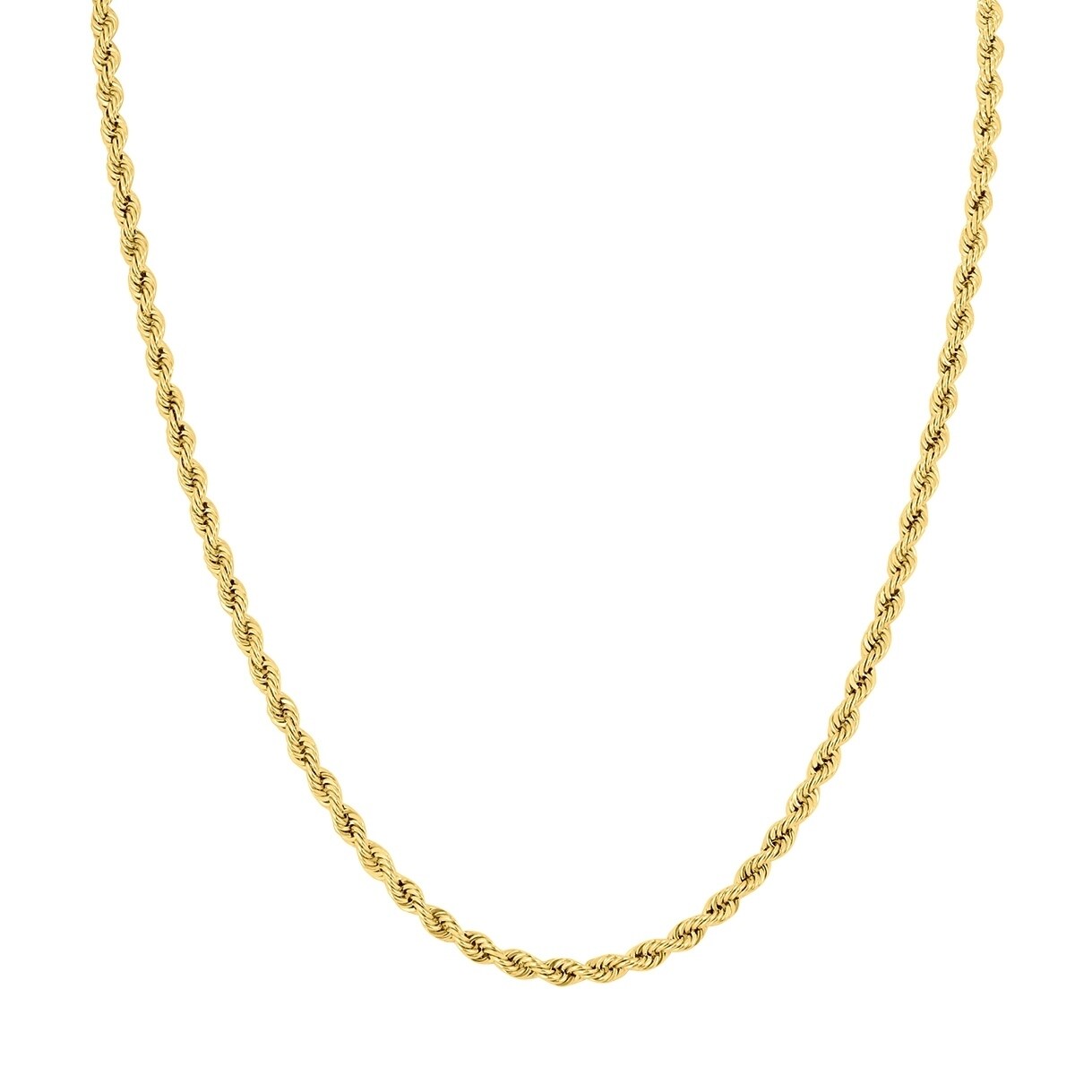 14K Yellow Gold Filled 3.3Mm Rope Chain With Lobster Clasp 22 Inch
