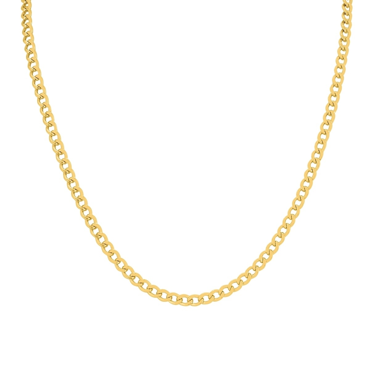 14K Yellow Gold Filled 4.1Mm Curb Link Chain With Lobster Clasp 24 Inch