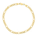 14K Yellow Gold Filled 4.3Mm Figaro Bracelet With Lobster Clasp