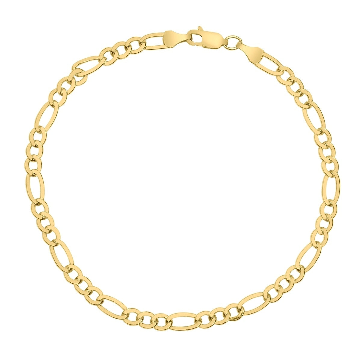 14K Yellow Gold Filled 4.3Mm Figaro Bracelet With Lobster Clasp