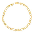 14K Yellow Gold Filled 5.2Mm Figaro Bracelet With Lobster Clasp