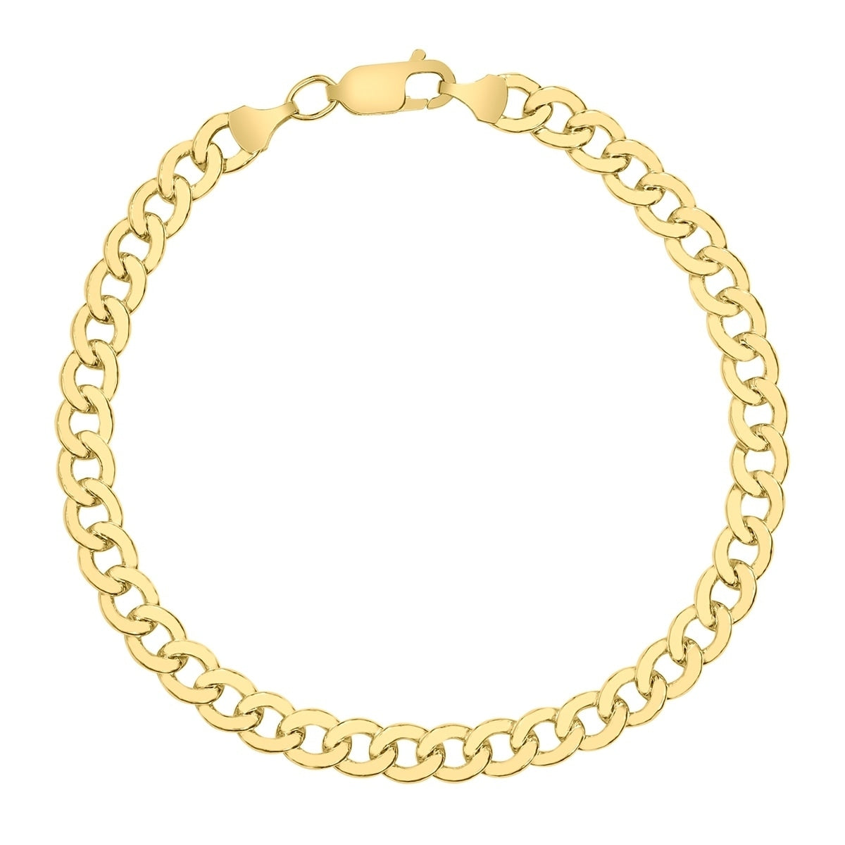 14K Yellow Gold Filled 5.8Mm Curb Link Bracelet With Lobster Clasp