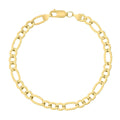 14K Yellow Gold Filled 6Mm Figaro Bracelet With Lobster Clasp