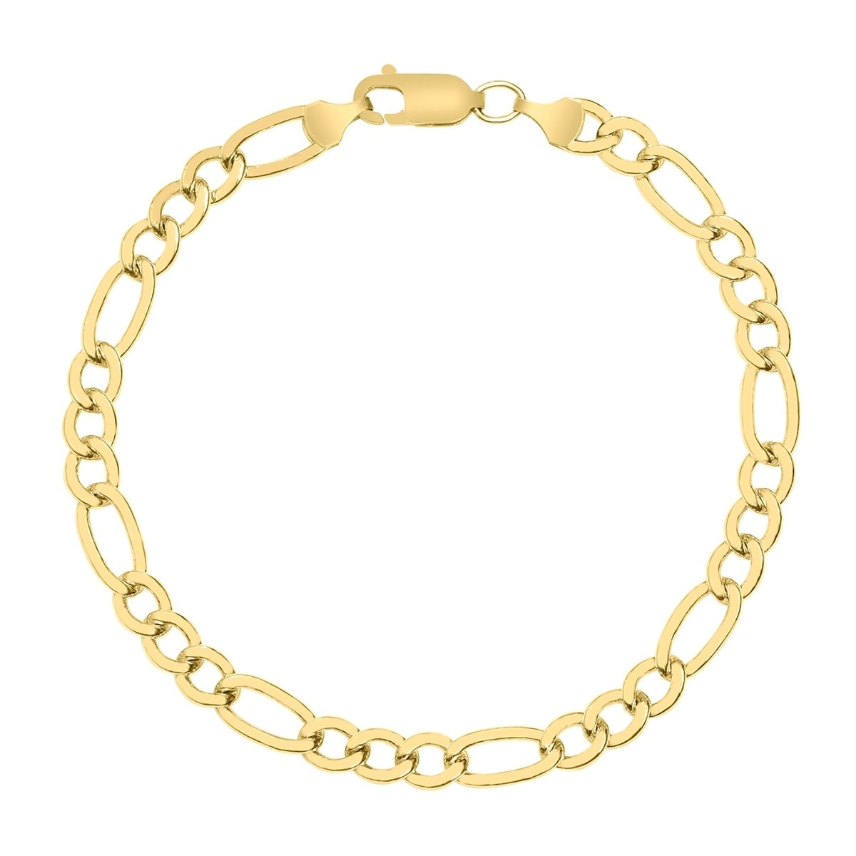 14K Yellow Gold Filled 6Mm Figaro Bracelet With Lobster Clasp