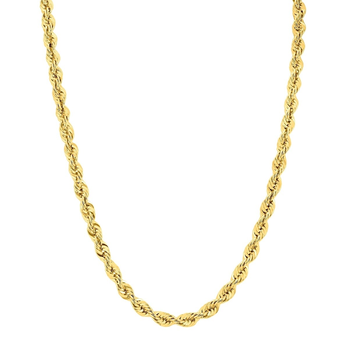 14K Yellow Gold Filled 6Mm Rope Chain With Lobster Clasp 24 Inch