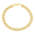 14K Yellow Gold Filled 7.4Mm Mariner Link Chain Bracelet With Lobster Clasp